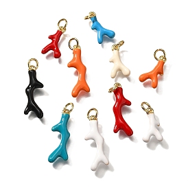 Латунь эмаль подвески, с целью перехода в кольце, коралловые чары, без кадмия и без свинца, прочное покрытие, реальный 18 k позолоченный