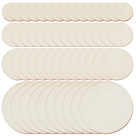 135шт 4 стили необработанные деревянные диски, плоские круглые вырезы