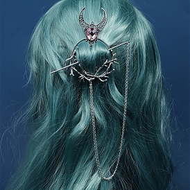 Horquillas de pelo de bruja con diamantes de imitación de aleación, accesorios para el cabello