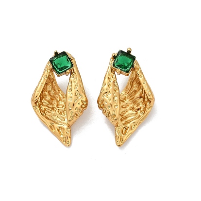 Серьги-гвоздики из нержавеющей стали 304 со стеклянными раковинами