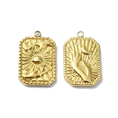 Ионное покрытие (ip) 304 подвески из нержавеющей стали, прямоугольник с подвеской в виде руки