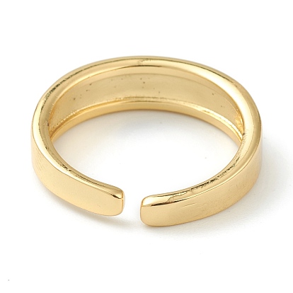 Brass Enamel Cuff Rings, Open Rings, Flower, Golden