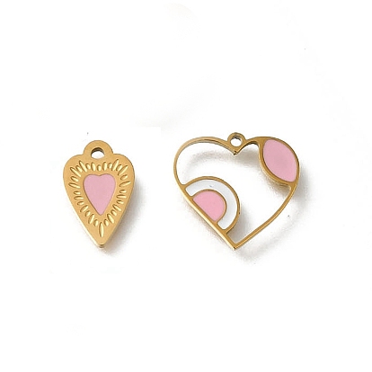 304 из нержавеющей стали шармы эмали, реальный 18 k позолоченный, шарма сердца
