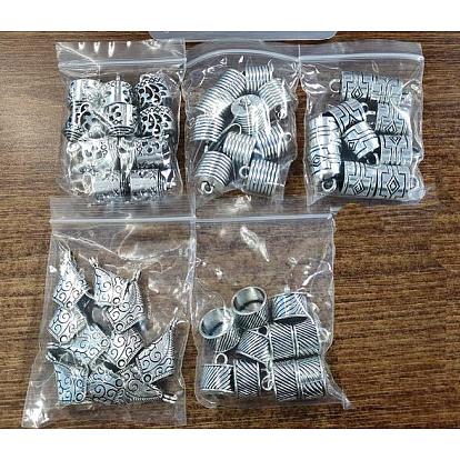 50pcs 5 embouts de cordon en alliage de style tibétain