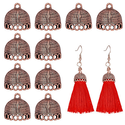 10шт. подвески из сплава в тибетском стиле, кисточка крышка под залог