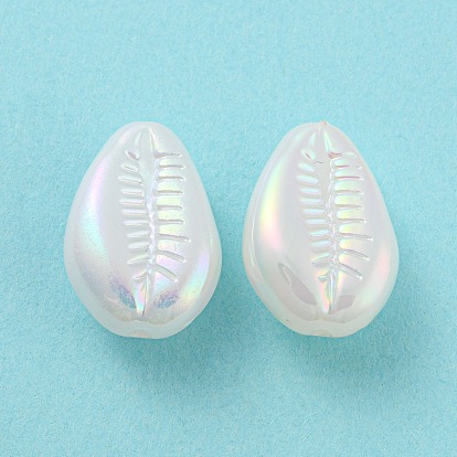 ABS Plastic Imitation Pearl Bead, Iridescence, Shell Shape