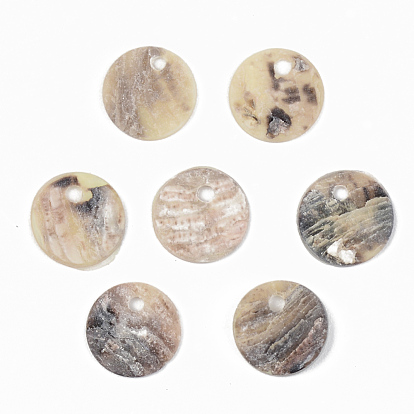 Natural Akoya Shell Charms, Mother of Pearl Shell Charms, Flat Round