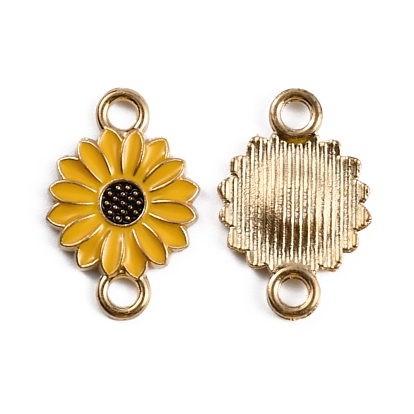 Verbindungsanhänger aus Zinklegierung, mit Emaille, Sonnenblume