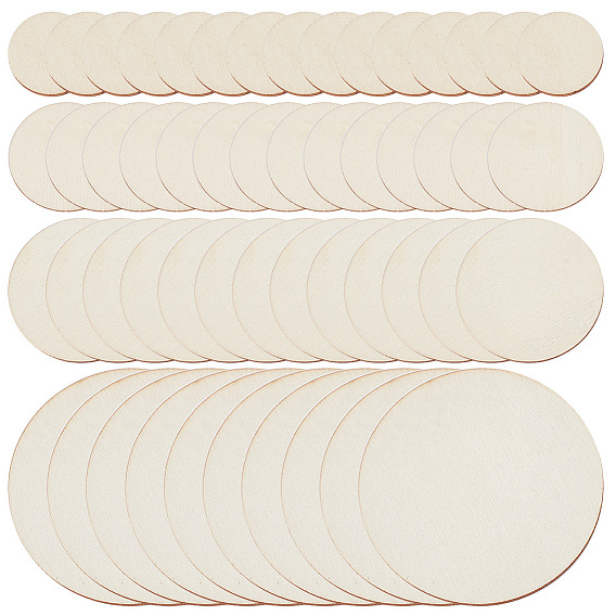 135шт 4 стили необработанные деревянные диски, плоские круглые вырезы