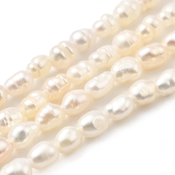 Нити из натурального культивированного пресноводного жемчуга, рис