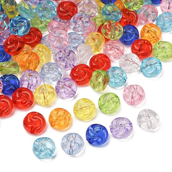 Perles acryliques transparentes, plat rond