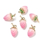 Pendentifs en émail , charmes de fraises, or