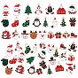 50Pcs 25 Style Christmas Alloy Enamel Pendants, Light Gold, Mixed Shapes