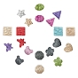 100Pcs 10 Style Resin Cabochons, Square & Heart & Octagon & Flower & Butterfly & Bear & Triangle & Star & Oval