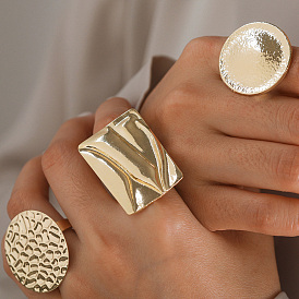 Геометрические кольца из цинкового сплава для женщин, золотые