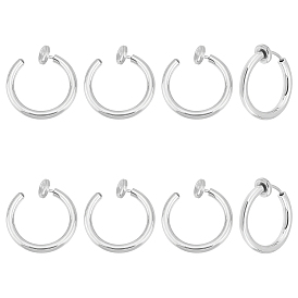 4 пары 201 выдвижные серьги-клипсы из нержавеющей стали, для не проколотых ушей, с 304 штифтов из нержавеющей стали