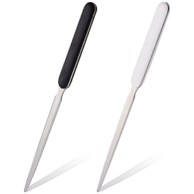CRASPIRE 2Pcs 2 Colors 420 Stainless Steel Envelope Opener Knifes, Letter Openers, with Plastic Handle