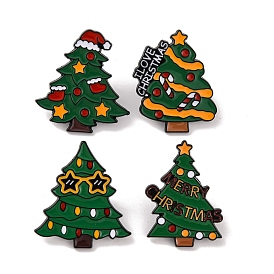 Christmas Tree Enamel Pins, Christmas Theme Alloy Brooches for Backpack Clothes