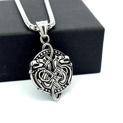 304 Подвески из нержавеющей стали с изображением скандинавского викингского дракона для мужчин и женщин