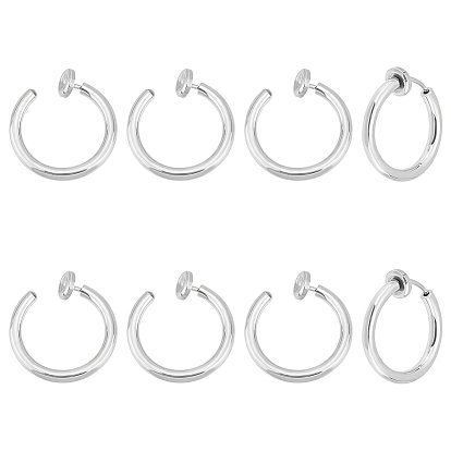 4 пары 201 выдвижные серьги-клипсы из нержавеющей стали, для не проколотых ушей, с 304 штифтов из нержавеющей стали