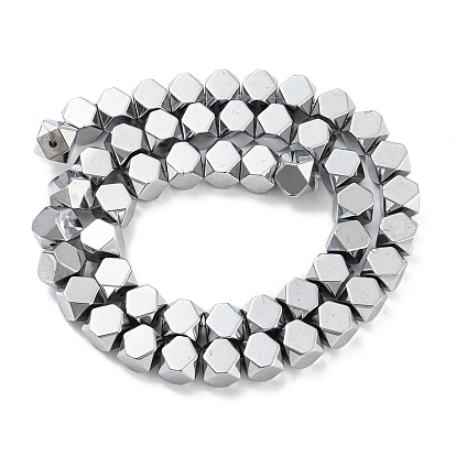Electroplated Synthetic Non-magnetic Hematite Beads Strands, Hexagon