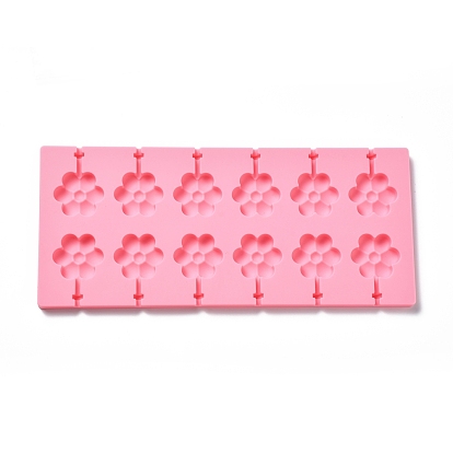 DIY Lollipop Making Food Grade Silicone Molds, Candy Molds, Flower, 12 Cavities