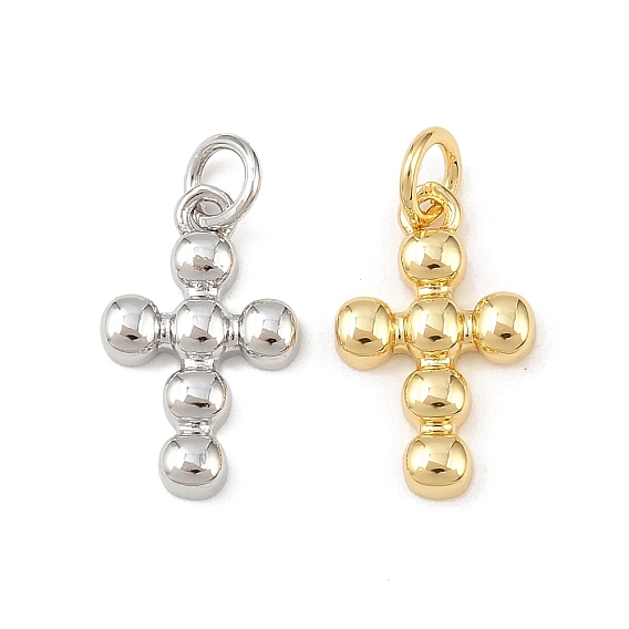 Латунные подвески, крестик, долговечный, без свинца и без кадмия, стойки покрытие, с целью перехода в кольце