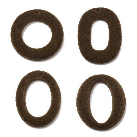 Флокированные подвески из непрозрачной смолы, кокосового коричневый