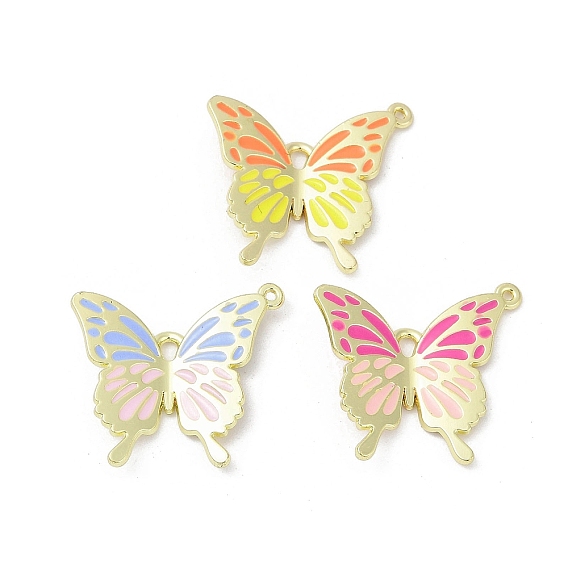 Подвески из эмали и сплава, без кадмия, без никеля и без свинца, очарование бабочки, золотые, стойки покрытие