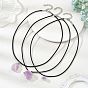 Raw Rough Natural Amethyst Nuggets Pendant Black Imitation Leather Cord Necklaces for Women