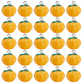 40подвески из непрозрачной смолы, с платиновыми тоновыми железными петлями, тыквенные прелести