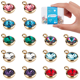 16 шт. 8 цвета ионное покрытие (ip) 304 нержавеющая сталь с k9 стекло, настоящий 18k с покрытием