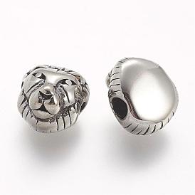 304 Stainless Steel Beads, Lion Head