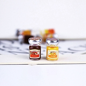 Miniature Scene Model, Dollhouse Accessories Fruit Jam Miniature Strawberry Orange Jam