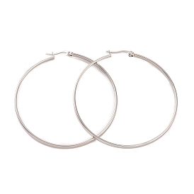 201 Stainless Steel Big Hoop Earrings with 304 Stainless Steel Pins for Women