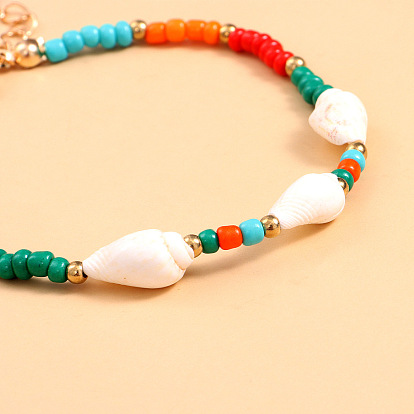 Colorful Pearl and Seashell Bracelet for Women - Elegant Shell Jewelry