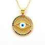 Evil Eye Necklace with Hand and Oil Drop Pendant in Copper Plated Gold