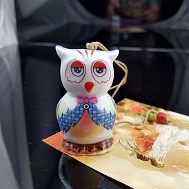 Porcelain Hanging Wine Chime, Sunny Doll/Owl/Frog/Dog Pendant Decorations