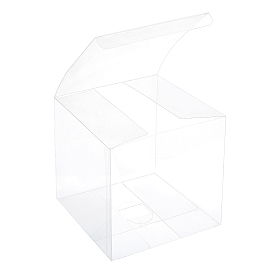 BENECREAT Transparent PVC Box, Candy Treat Gift Box, for Wedding Party Baby Shower Packing Box, Sqaure
