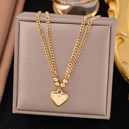 304 женские ожерелья с подвесками в форме сердца из нержавеющей стали