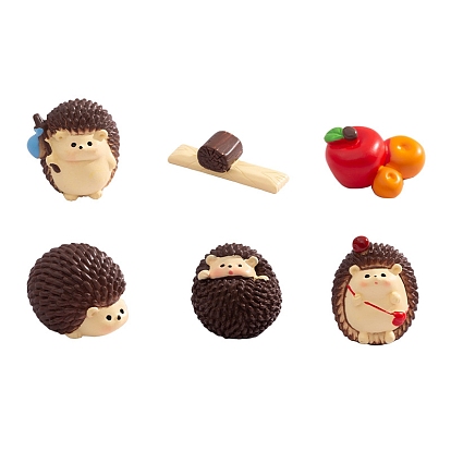 Милые миниатюрные украшения из смолы в виде ёжика, аксессуары для домашнего кукольного домика с микро-ландшафтом, притворяясь опорными украшениями