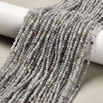 Природные лабрадорита бисер нитей, граненые круглые