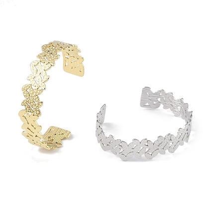 304 женские браслеты-манжеты с цветочным узором из нержавеющей стали