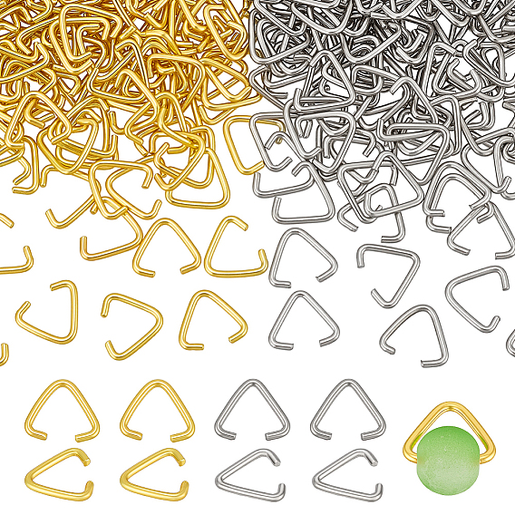 400Pcs 2 Colors Iron Triangle Rings, Buckle Clasps, for Webbing, Strapping Bags, Garment Accessories Findings, Triangle Clasps