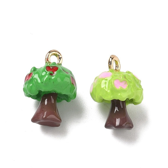 Подвески из эмали и сплава, подвески из яблони