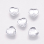 Taiwan Acrylic Rhinestone Cabochons, Flat Back and Faceted, Heart