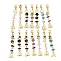 Brass Pave Cubic Zirconia Clear Cubic Zirconia & Gemstone & Enamel European Dangle Charms, Large Hole Charms, Fish, Rack Plating, Long-Lasting Plated, Cadmium Free & Lead Free, Real 18K Gold Plated