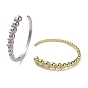 Brass Micro Pave Clear Cubic Zirconia Cuff Bangle, Open Bangle for Women, Round