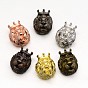 3d Lion King глава сплава бусины, стойки покрытие, 14x11x8 мм, отверстие : 2 мм