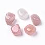 5Pcs Natural Rose Quartz Beads, Tumbled Stone, Vase Filler Gems, No Hole/Undrilled, Nuggets